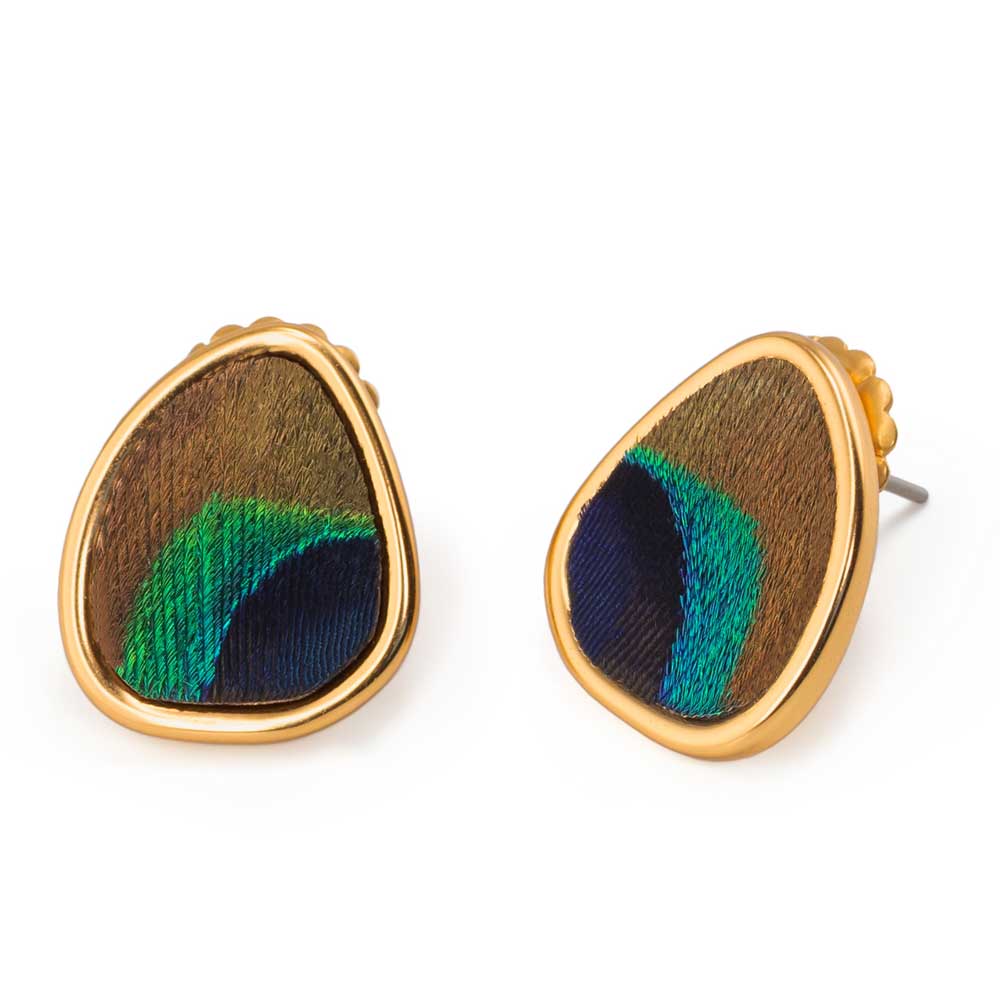 Brackish Yuka 2.0 Organic Stud Earrings-Jewelry-Peacock Feathers-Kevin's Fine Outdoor Gear & Apparel