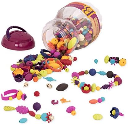 B. toys – Pop Arty! 500 Pcs- Jewlery Making Kit- Creative Pop Snap Bead Set for Kids –DIY Craft Jewelry Making Kit –Necklaces, Rings, Bracelets – 4 Years +