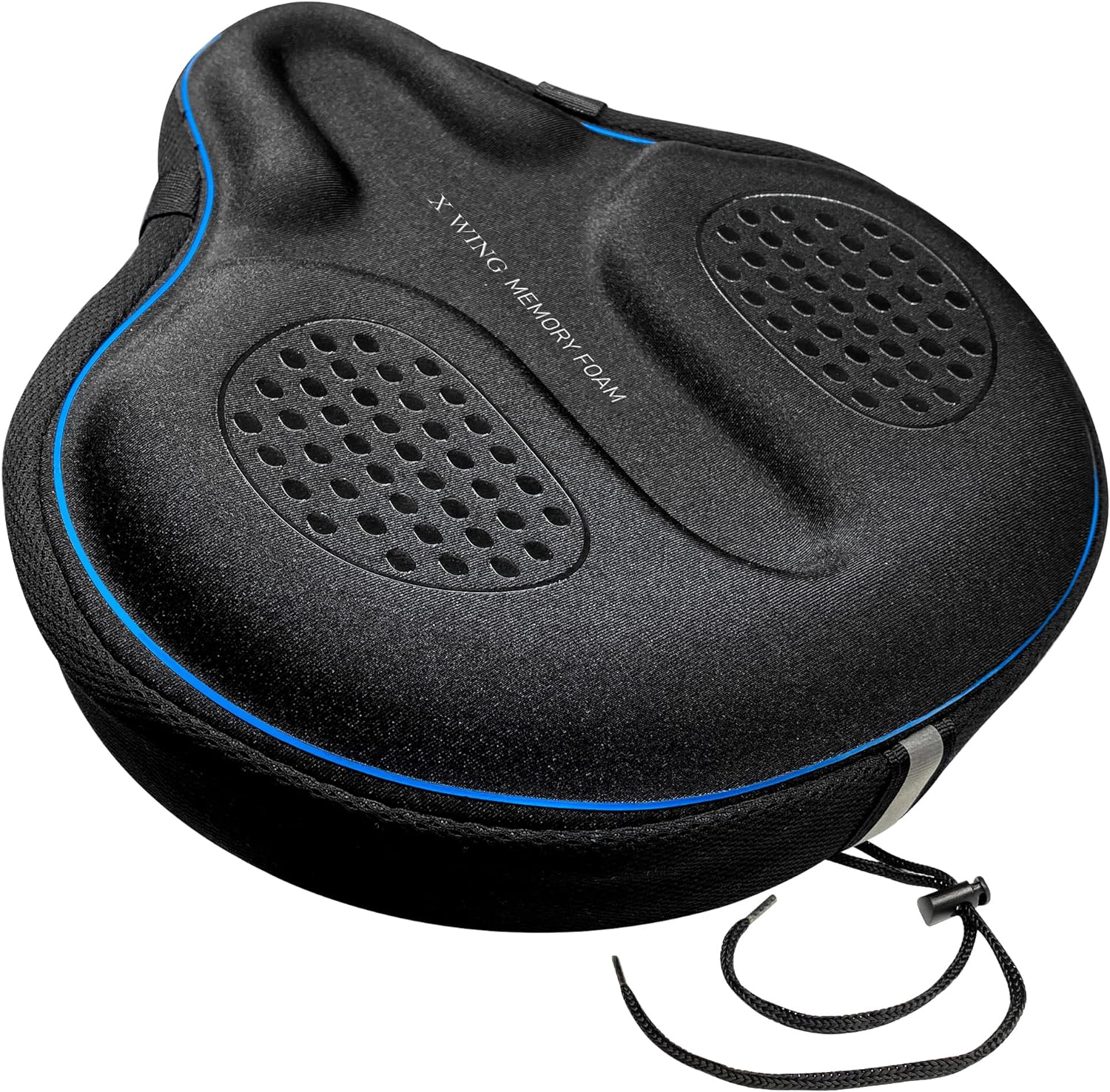 Bike Seat Cover Padded with Memory Foam OR Gel, Bicycle Saddle Soft for Men Women, Comfort Exercise Cycle Seats Cushion Padded Fits Stationary Bikes, Spin, for Indoor and Outdoor Cycling