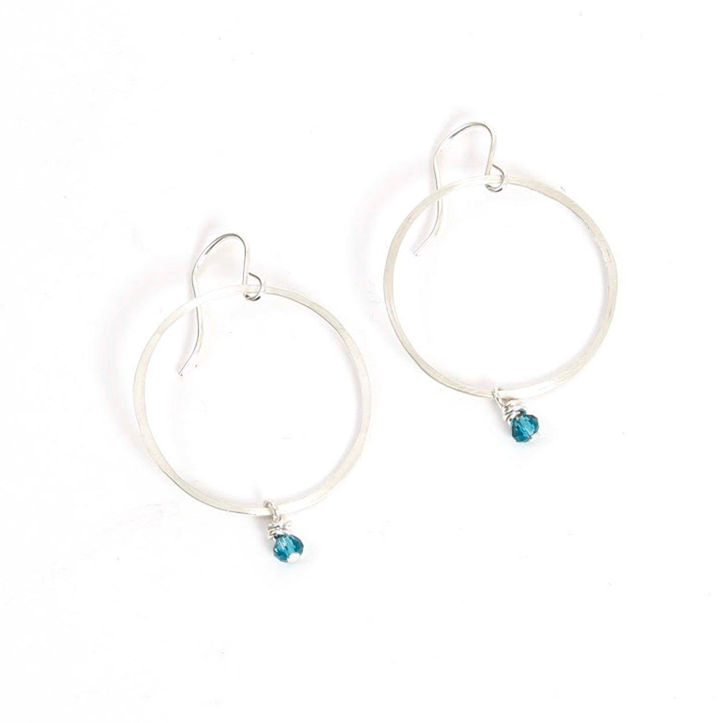 Bead Hoop Topaz Earrings