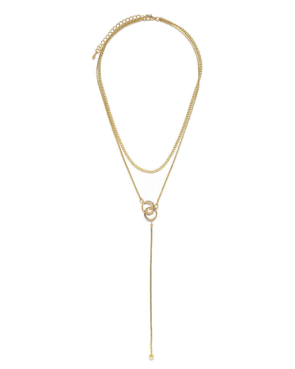 Gold % Behr Lariat Ring Necklace  Gold-1