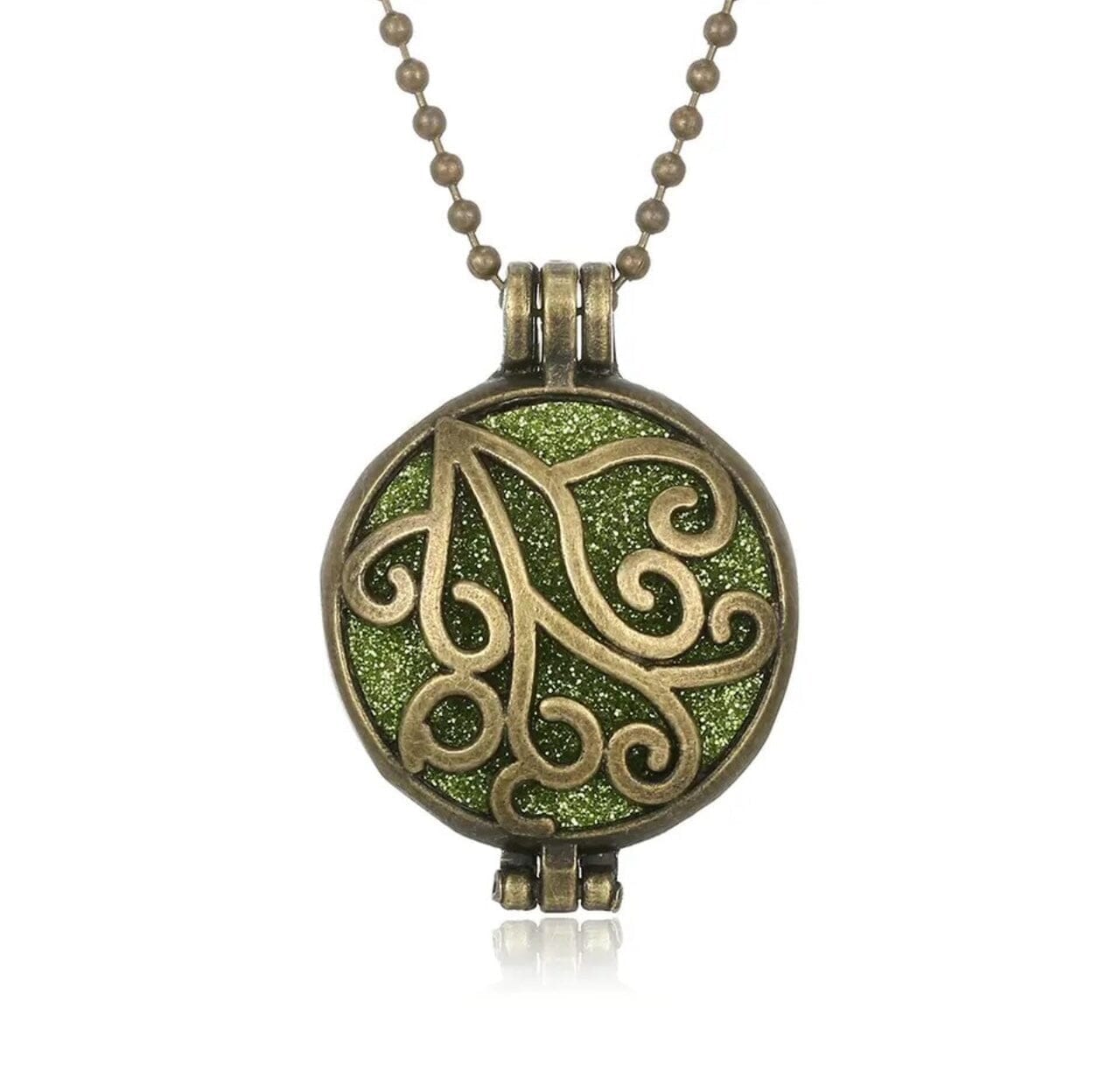 Antique Style Aromatherapy Locket Necklace (Wind)