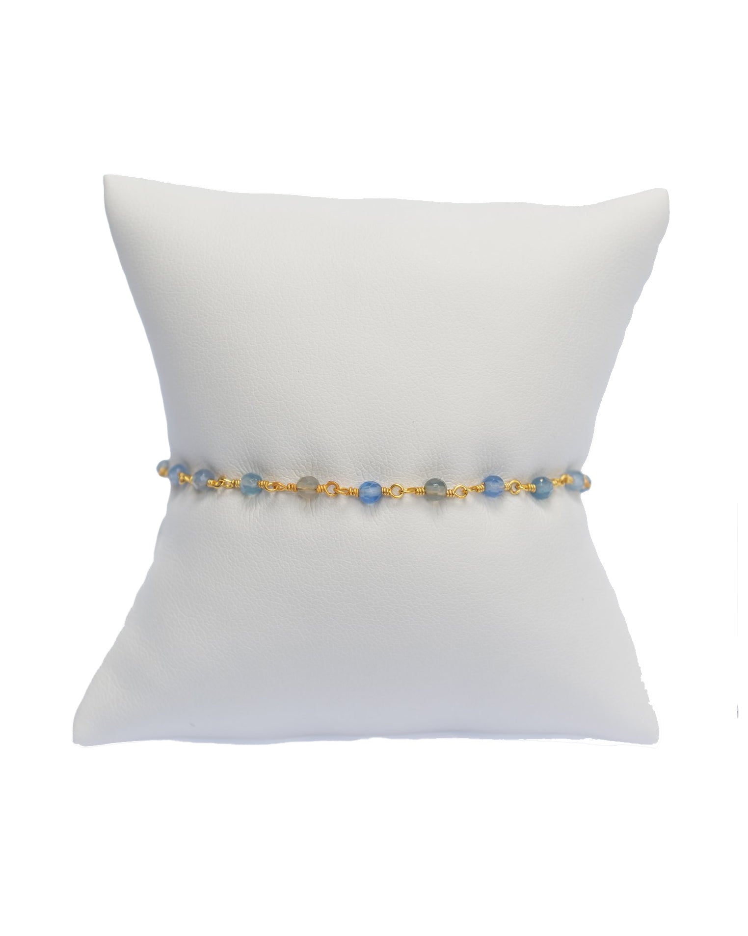 Blue Chalcedony Beaded Bracelet