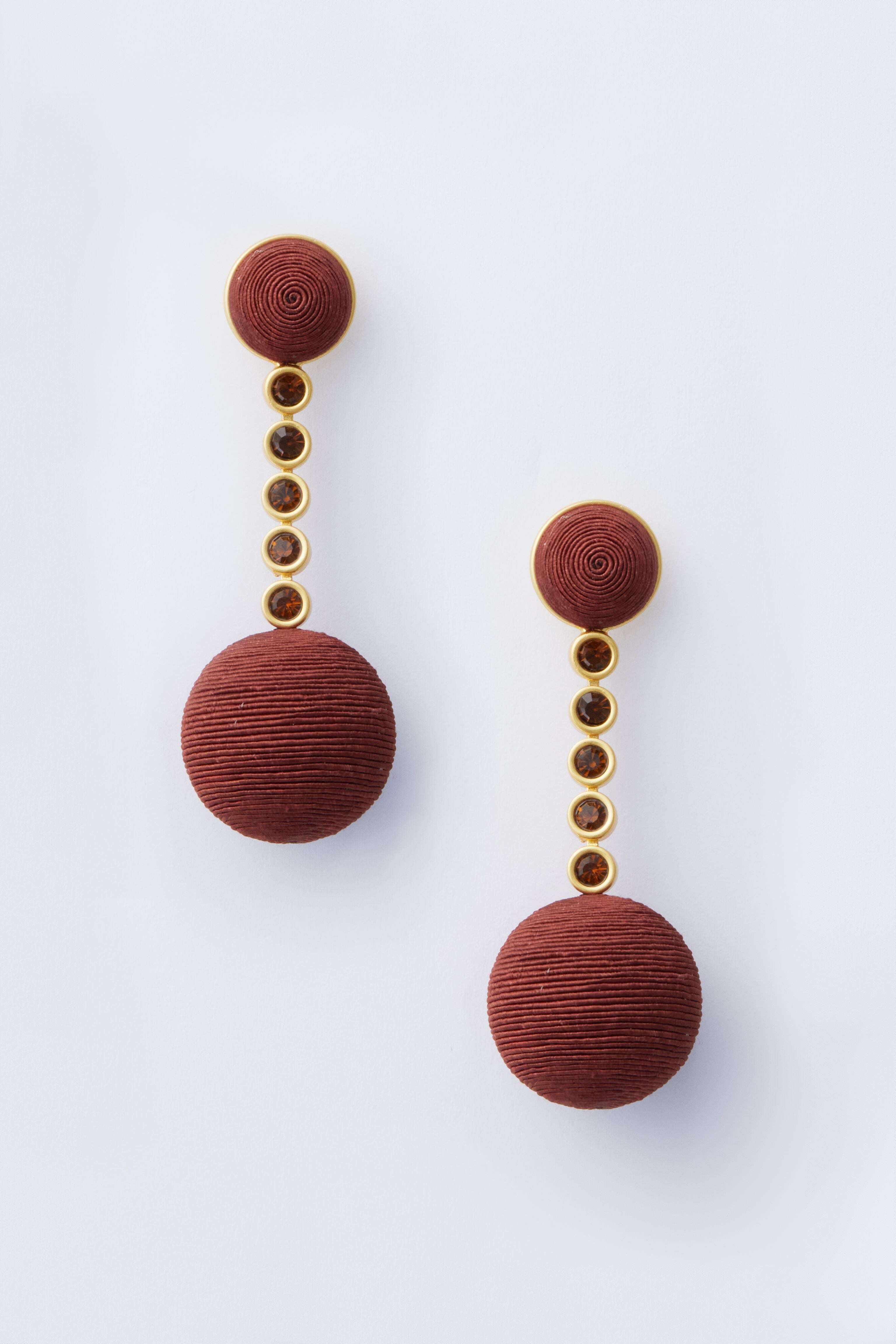 Brown Drop Lantern Earrings