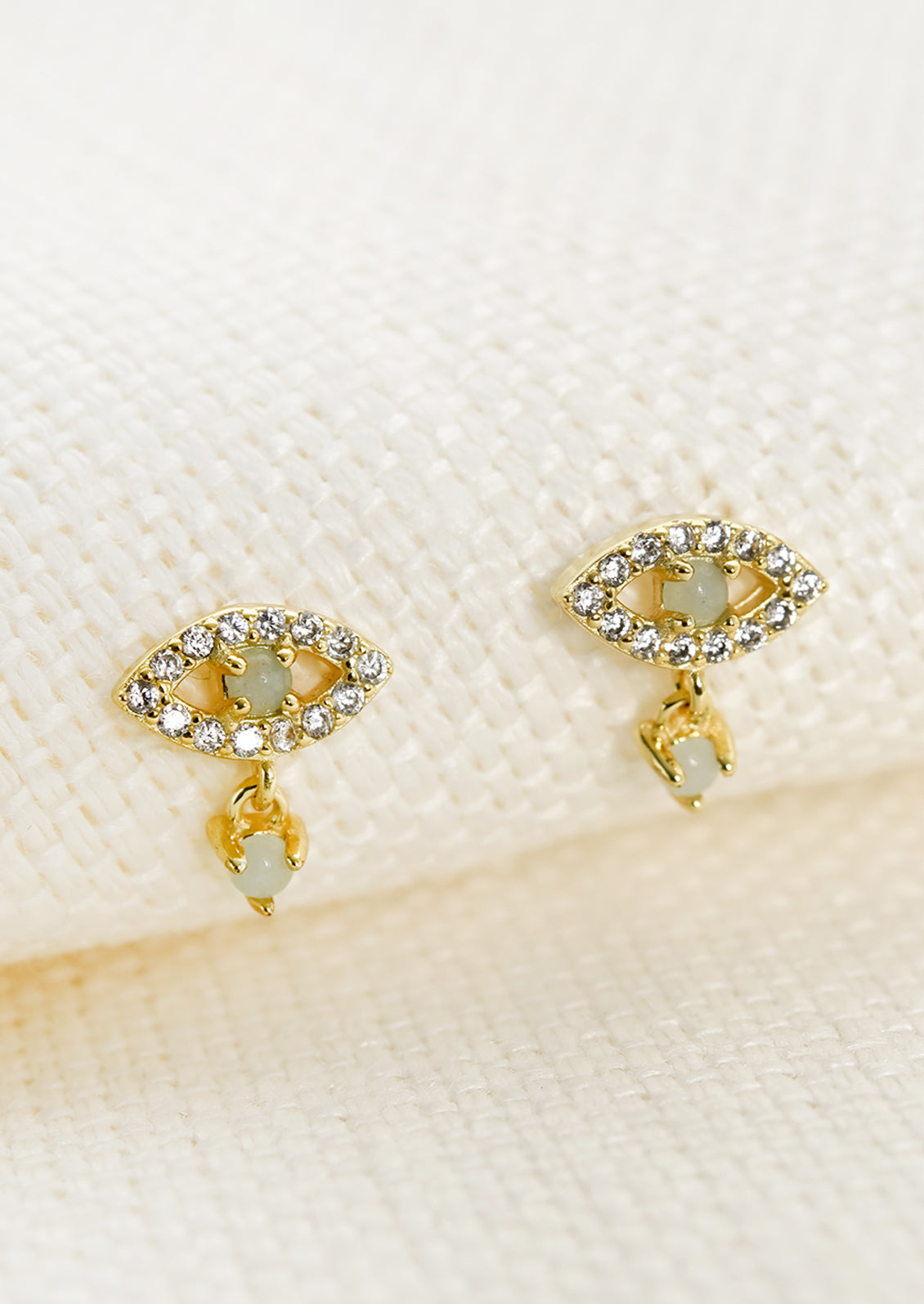 Amazonite Evil Eye Studs