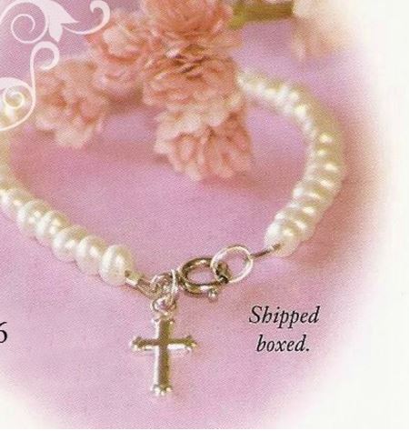 Baby Jewelry Jewelry Collectible's America Cross Pearl Bracelet