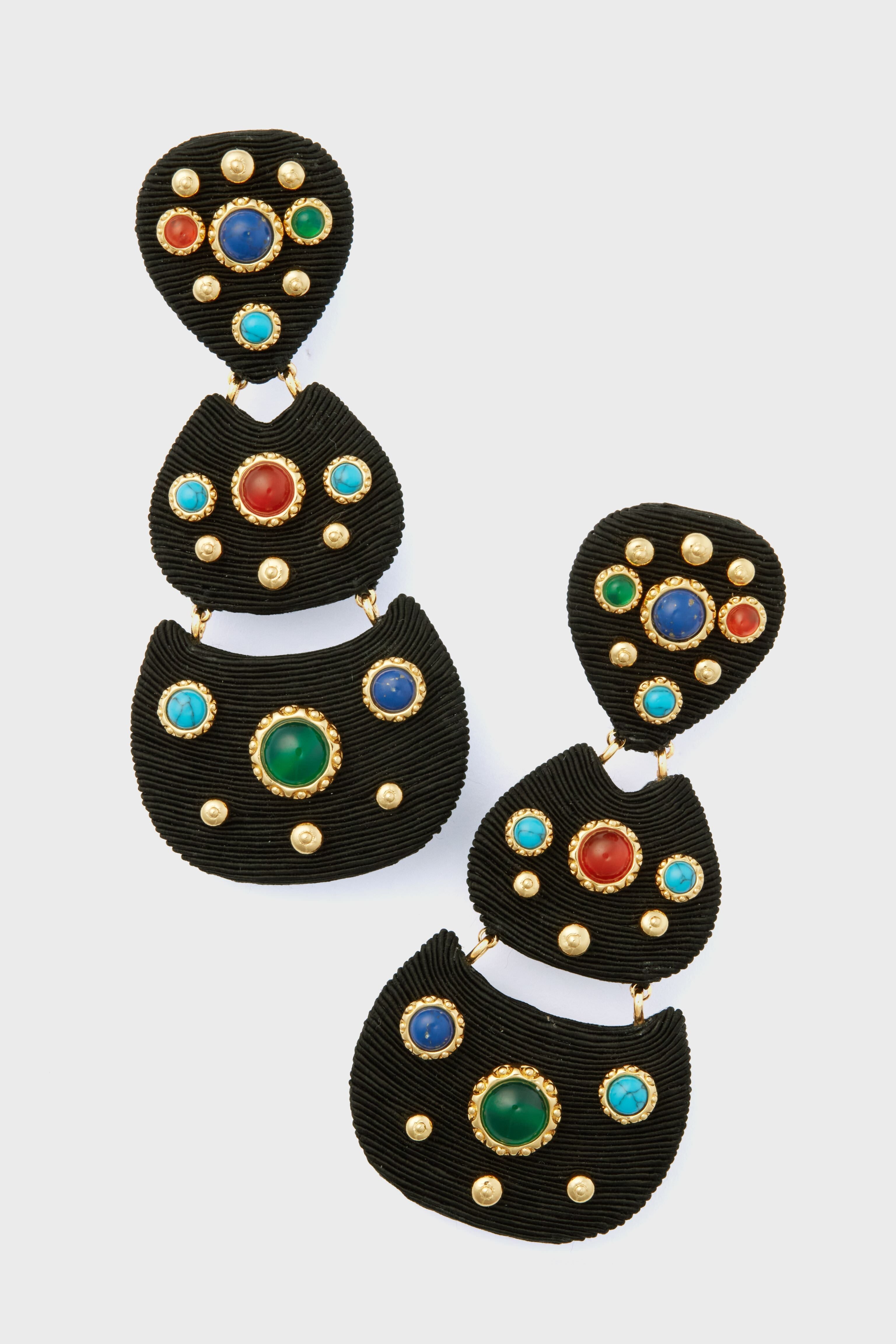 Black Gemstone Knox Earrings