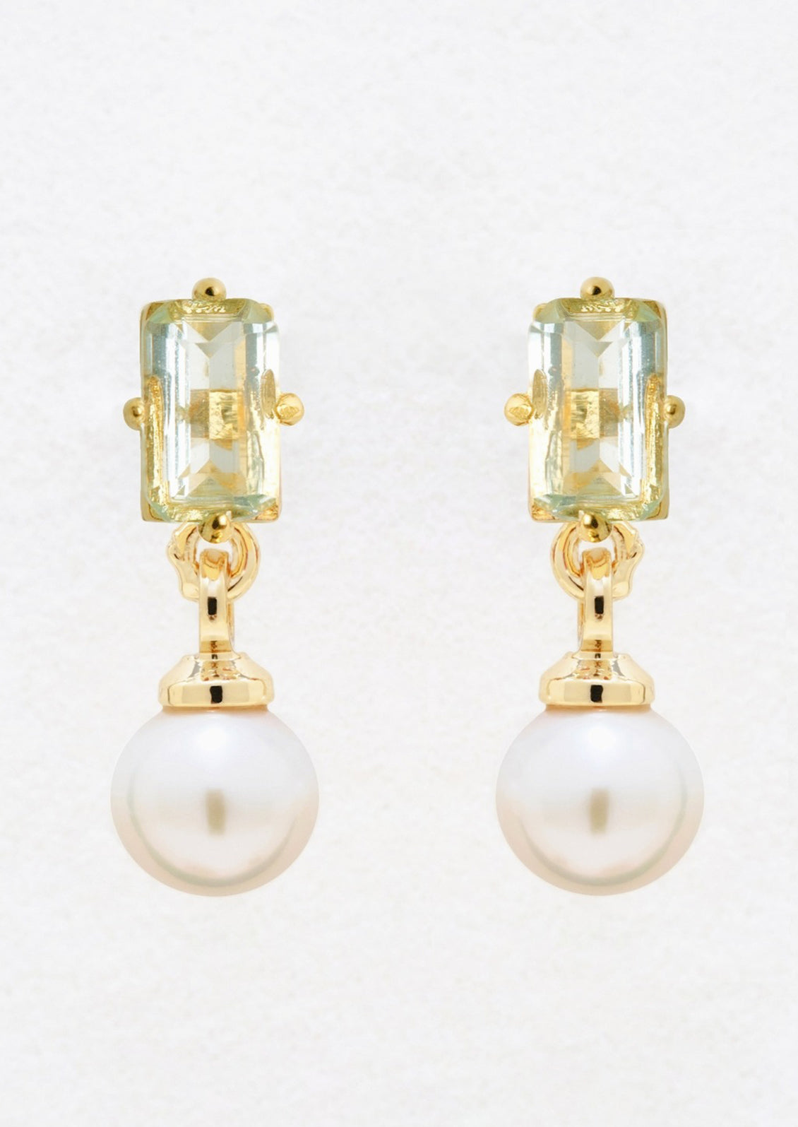 Blue Topaz & Pearl Stud Earrings